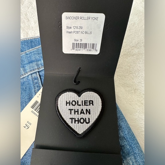 MOTHER The Swooner Roller Cropped Wide-Leg Jeans in Post No Bills Size 29 - Picture 9 of 16